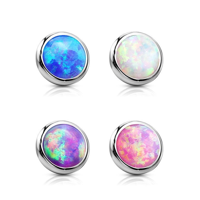 S4U Náhradní kamínek opál k labretě, průměr 3 mm (fialová) - ND006-03OP38
