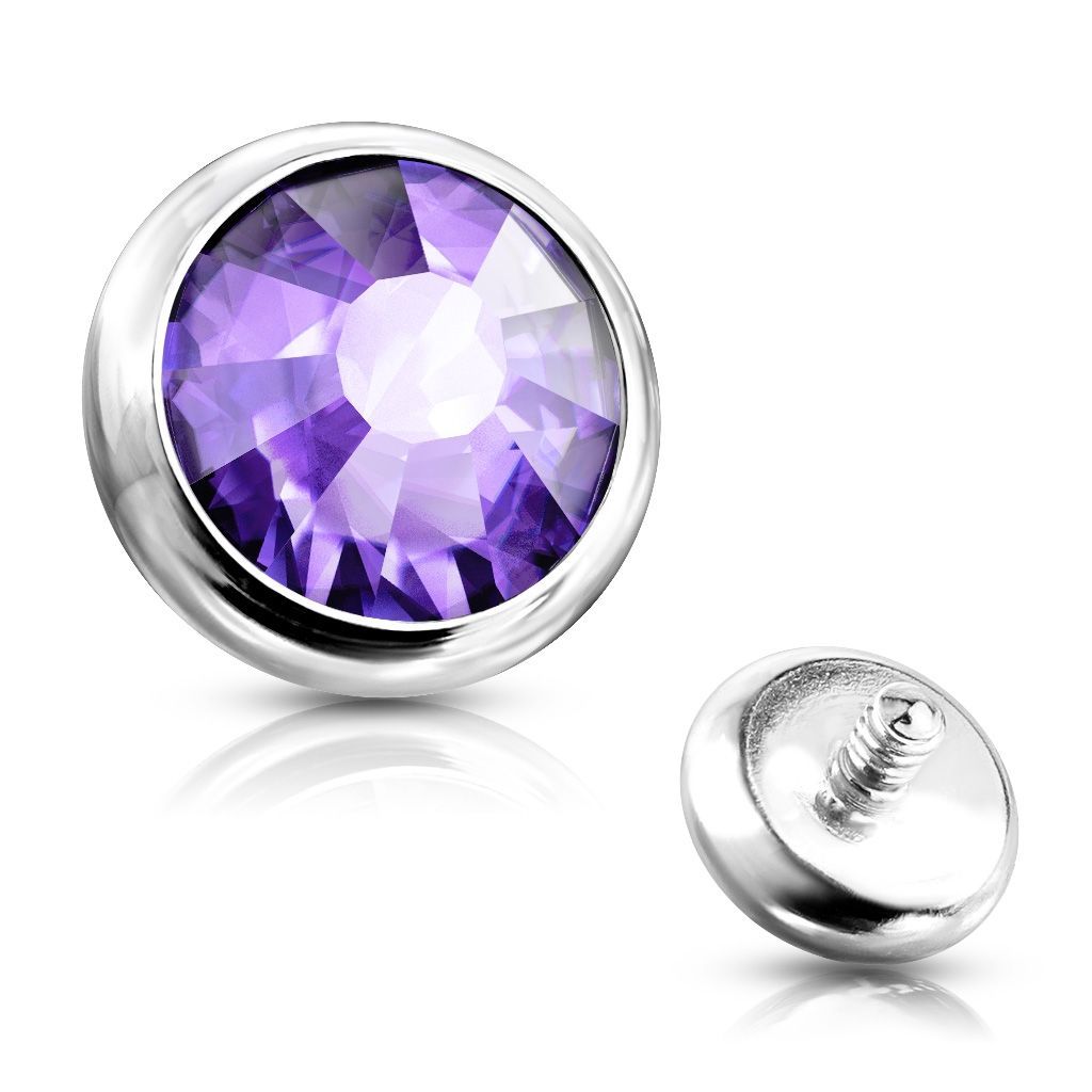 Levně S4U Náhradní kamínek k labretě, průměr 3 mm (světle fialová) - ND005-03TZ