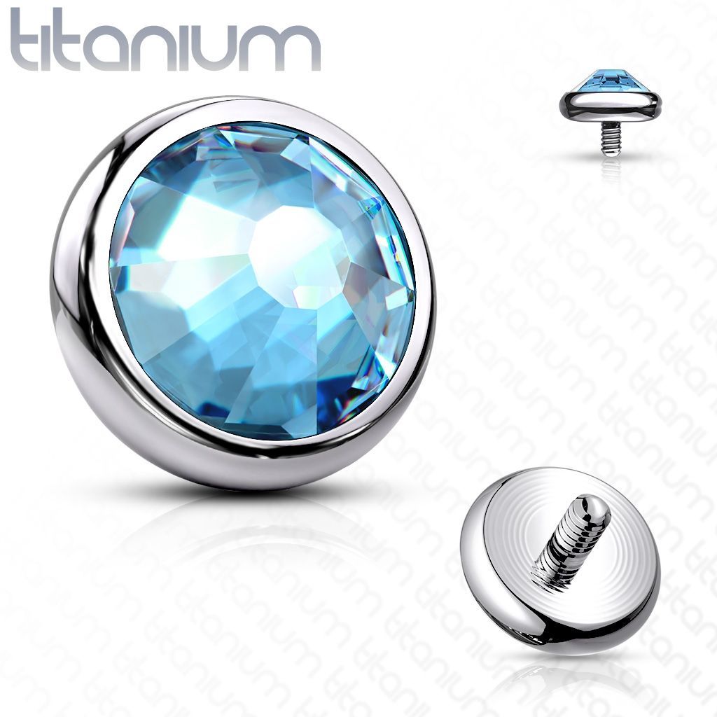 Levně S4U Náhradní kamínek k labretě TITAN, závit 1,2 mm, 3mm (tyrkysová) - TIT1076-03Q