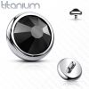 Náhradní kamínek k dermálu TITAN, závit 1,6 mm, 4mm (černá)