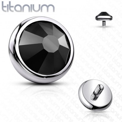 Náhradní kamínek k dermálu TITAN, závit 1,6 mm, 4mm (černá)