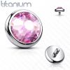 Náhradní kamínek k dermálu TITAN, závit 1,6 mm, 4mm (černá)