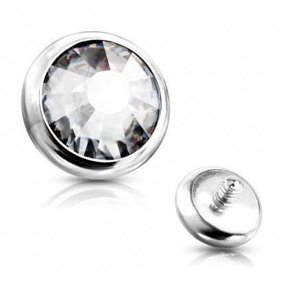 Ozdobný kamínek k mikrodermálu, průměr 4 mm, (čirá)