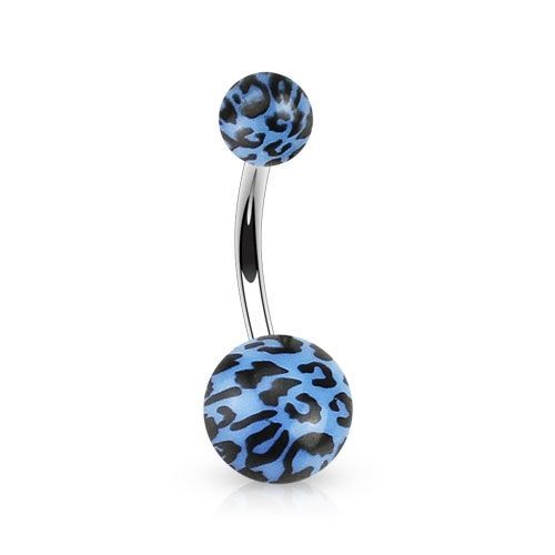 Levně Piercing do pupíku - tygrovaný (modrá) - BA01089-B