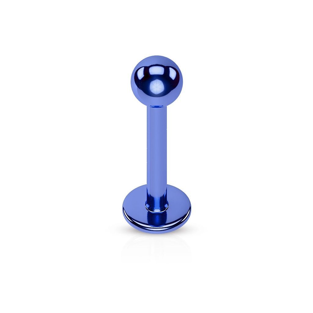 Levně Piercing do brady - labreta (tmavě modrá, 1,2 x 6 x 3 mm) - LB1035B-1206