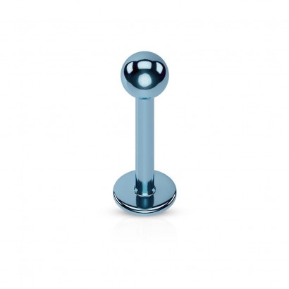 Piercing do brady - labreta (světle modrá, 1,2 x 10 x 3 mm)