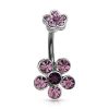 Piercing do pupíku - kytičky (čirá)