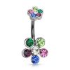 Piercing do pupíku - kytičky (čirá)