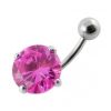 Stříbrný piercing do pupíku - zirkon 12 mm (čirá)