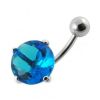 Stříbrný piercing do pupíku - zirkon 12 mm (fialová)