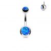Piercing do pupíku - banánek opál (červená)