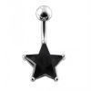 Stříbrný piercing do pupíku - hvězda (tyrkysová)