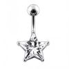 Stříbrný piercing do pupíku - hvězda (čirá)