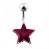 Stříbrný piercing do pupíku - hvězda (čirá)