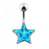 Stříbrný piercing do pupíku - hvězda (čirá)