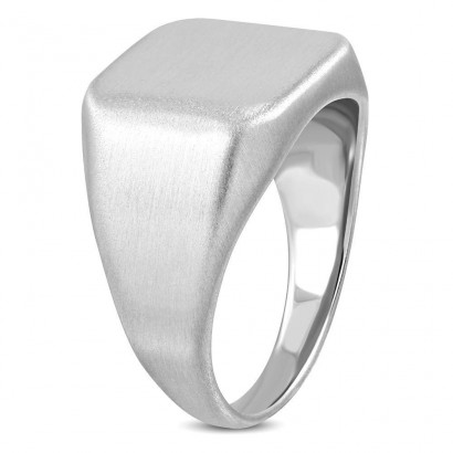 Pečetní ocelový prsten matný (57)