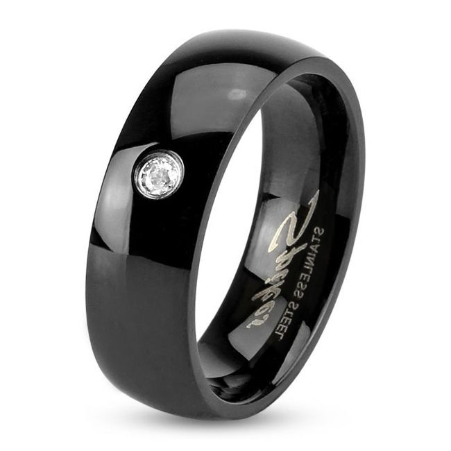 S4U Černý ocelový prsten šíře 6 mm (65) - OPR1299-6-Zr-65