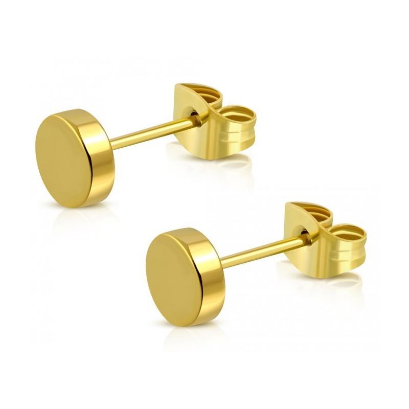 Levně S4U Zlacené ocelové náušnice kolečka, 5 mm - OPN1156-05