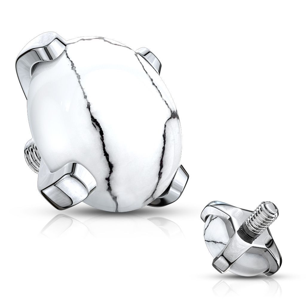 Levně MARRE Ozdobný kamínek k mikrodermálu, průměr 5 mm, howlite - MD023-HW