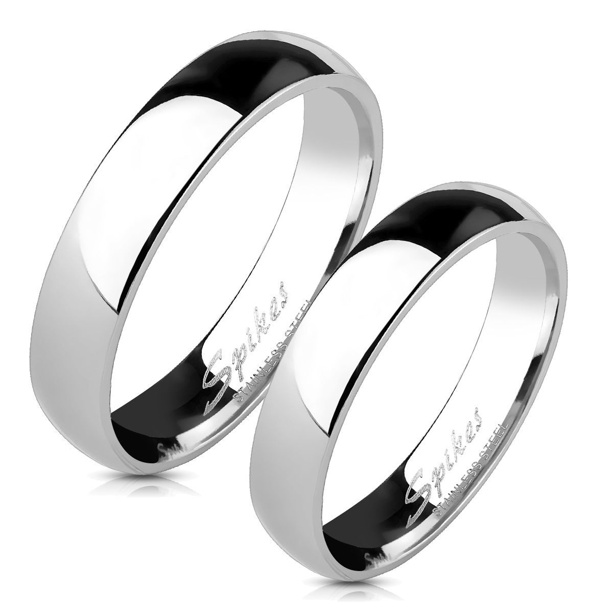 Levně OPR1233 Snubní prsteny ocel š. 4 mm - pár