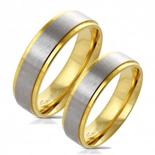 OPR0073 Zlacené ocelové prsteny - pár