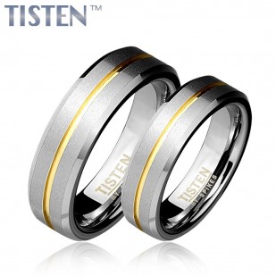 TIS0008 Tistenové snubní prsteny s linkou - pár