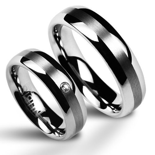 NUBIS NWF1026-Zr Wolframové snubní prsteny - pár