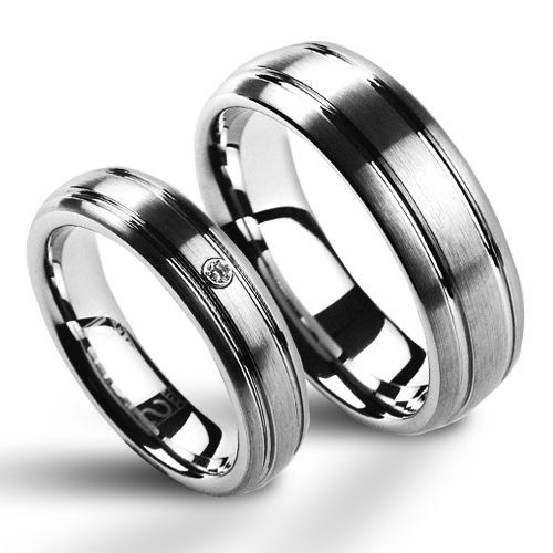 NUBIS NWF1013-Zr Wolframové snubní prsteny - pár