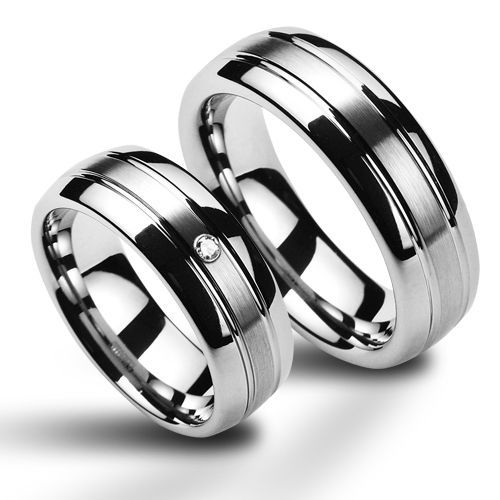 NUBIS NWF1040-Zr Wolframové snubní prsteny - pár