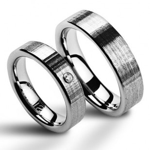 NWF1009-Zr Wolframové snubní prsteny - pár