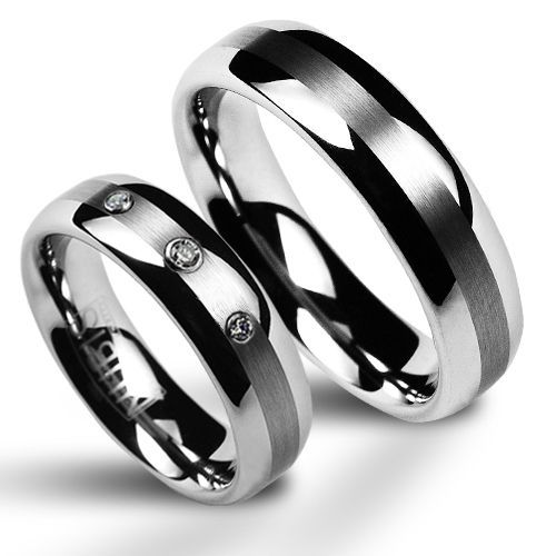 NUBIS NWF1026-Zr3 Wolframové snubní prsteny - pár