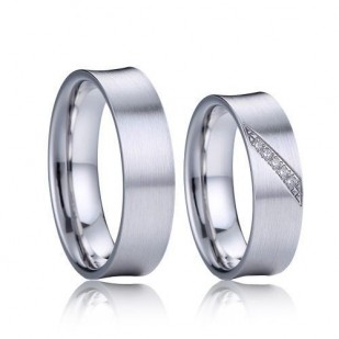 AN1032 Matné snubní prsteny, stříbro AG 925/1000 - pár