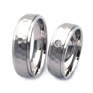 NSS3009 Snubní prsteny tepaná ocel - pár