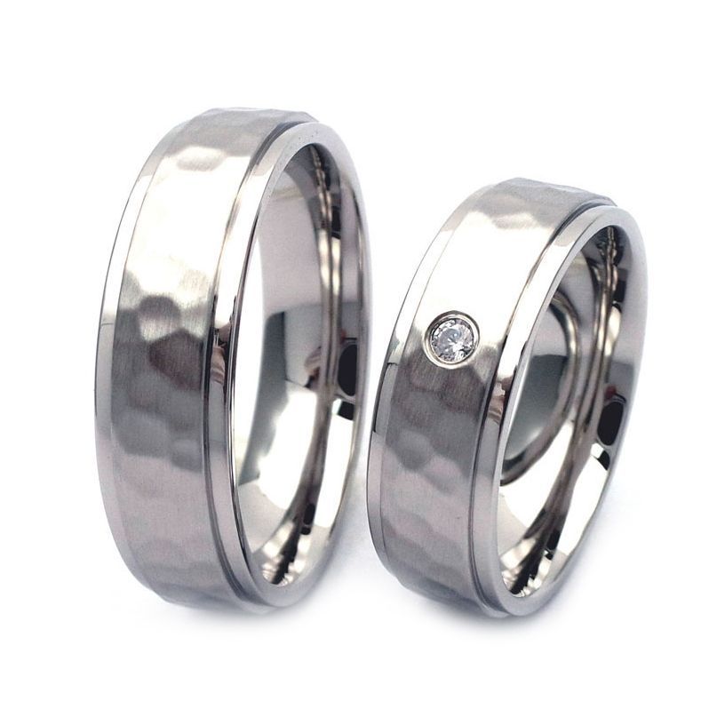NUBIS NSS3009 Snubní prsteny tepaná ocel - pár - NSS3009-ZR