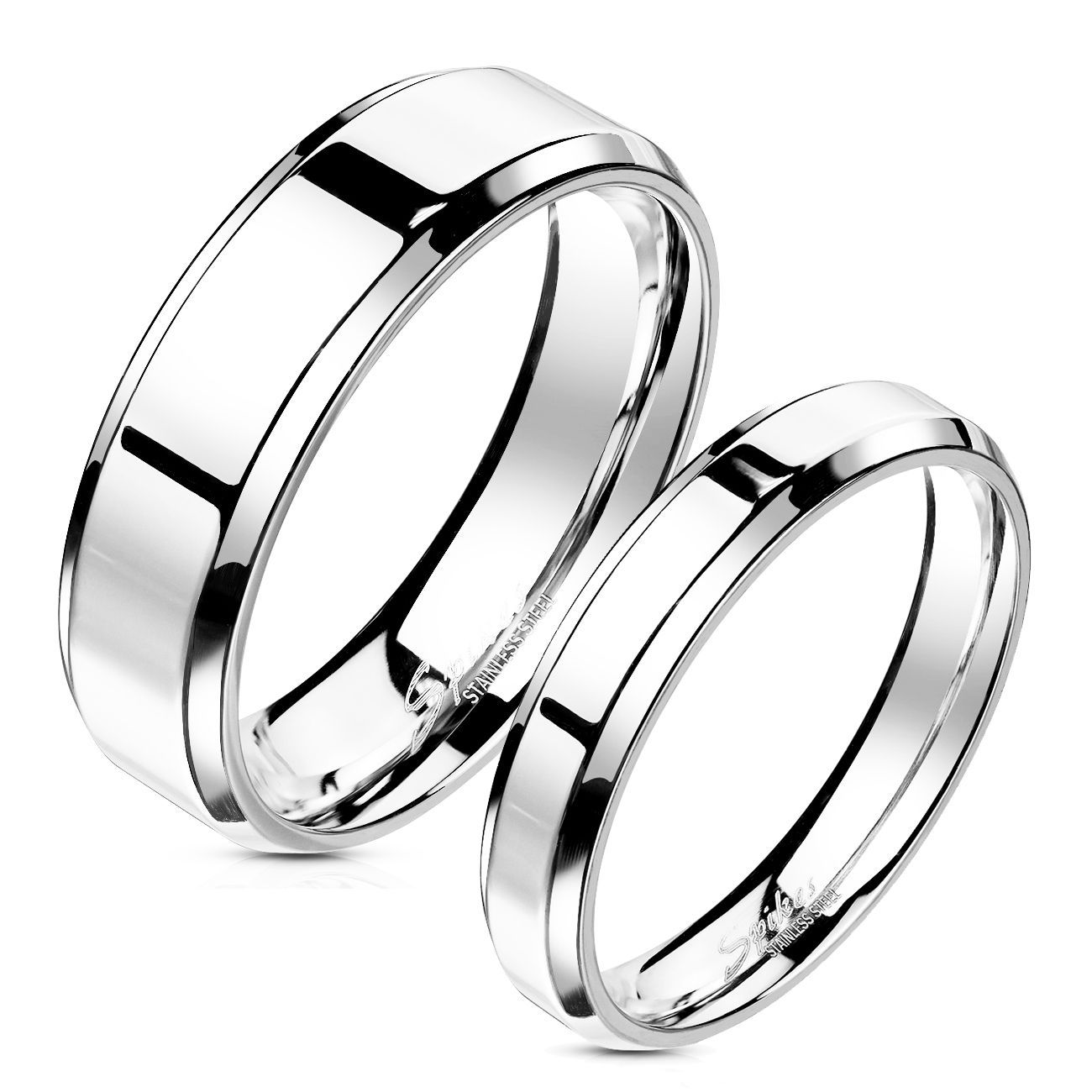 OPR1303 Snubní prsteny ocel - pár 6+8 mm - OPR1303-6.8