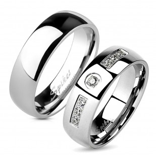 OPR0094 + OPR1234 Ocelové snubní prsteny - pár