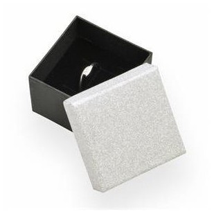 Dárková krabička na prsten stříbrná/černá
