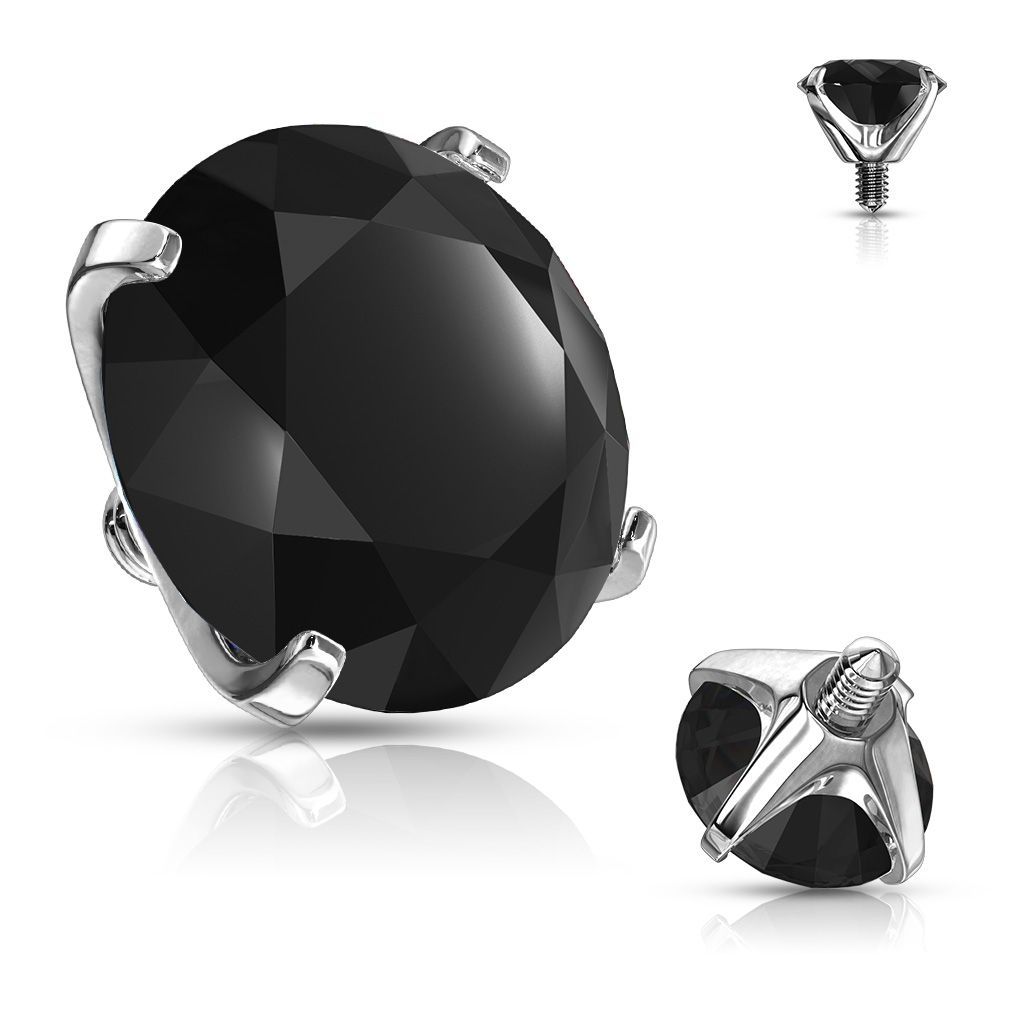 Levně Microdermal - ozdobná část 3 mm (černá)