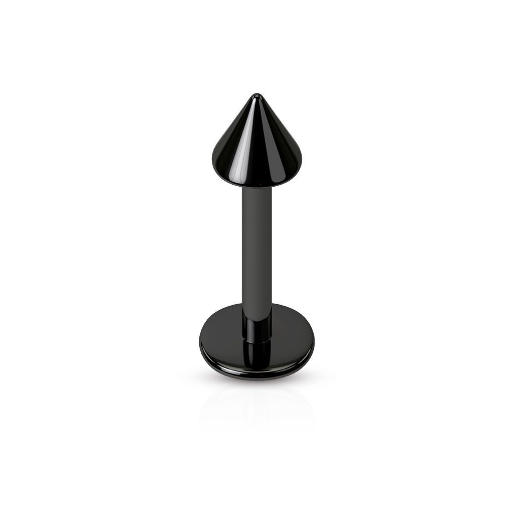 Levně Piercing do brady - kónus (černá, 3 x 3 mm, 1,2 x 8 mm) - LB1055K-1208