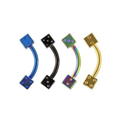 Piercing do obočí - hrací kostky