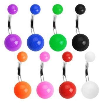 Levně Piercing do pupíku - banánek (oranžová) - BA01027-O