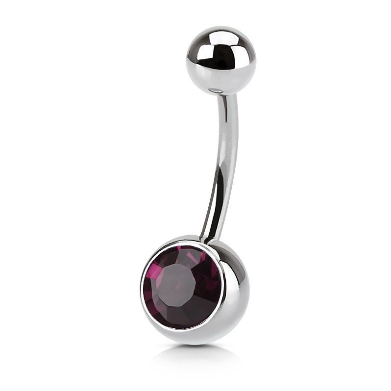 Levně Piercing do pupíku - banánek (fialová) - BS01001-A