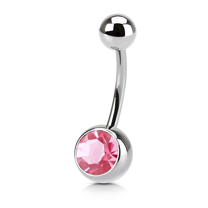 Levně Piercing do pupíku - banánek (růžová) - BS01001-P