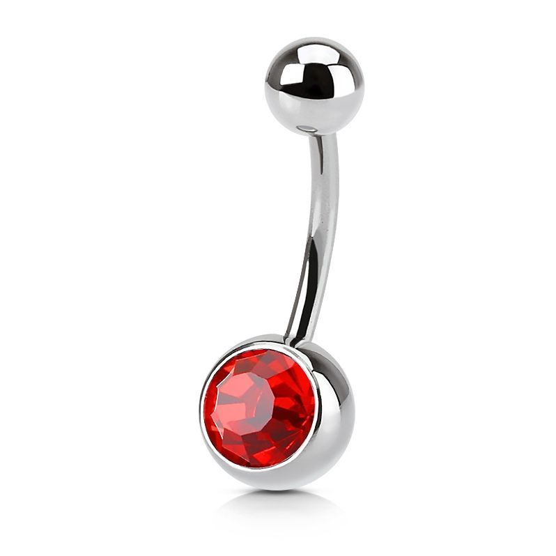 Piercing do pupíku - banánek (červená) - BS01001-R