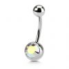 Piercing do pupíku - banánek (tmavě růžová)