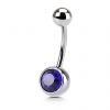Piercing do pupíku - banánek (tmavě růžová)