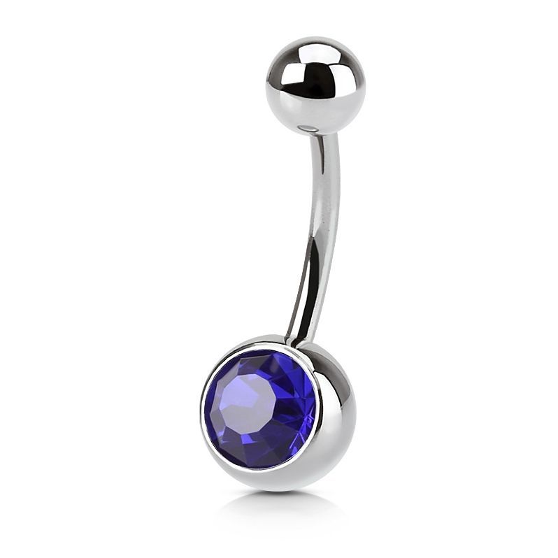 Levně Piercing do pupíku - banánek (tmavě modrá) - BS01001-B