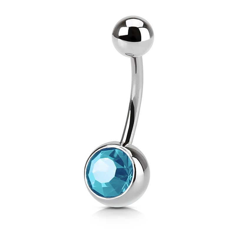 Piercing do pupíku - banánek (tyrkysová) - BS01001-Q