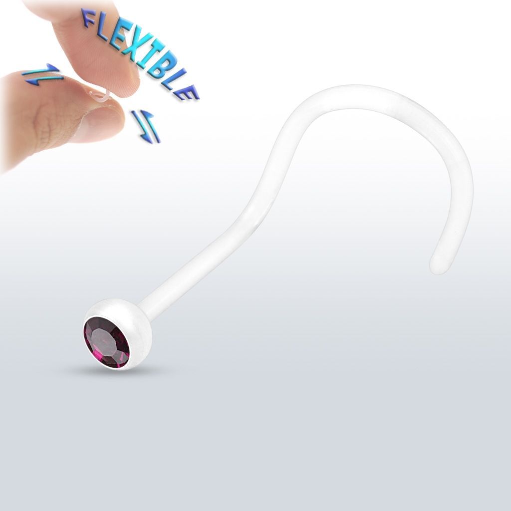 Levně Piercing do nosu BioFlex (fialová) - N01060-A