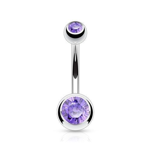 Levně Piercing do pupíku - banánek (světle fialová)